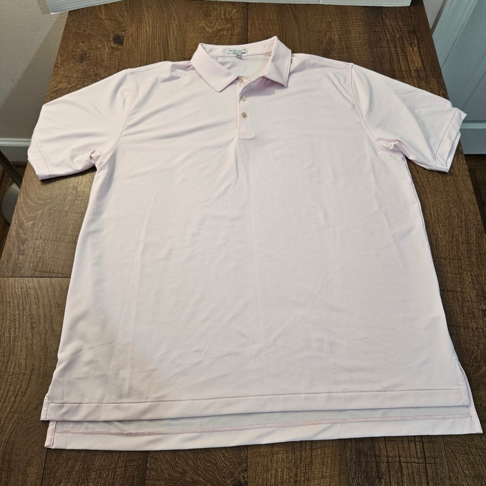 Peter Millar Summer Comfort XXL Pink Striped Golf Polo Shirt Short Sleeve